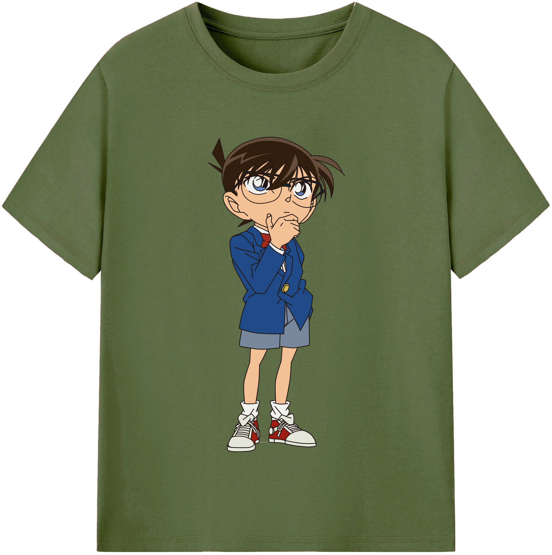 （画像用） 名探偵コナン 江戸川 コナン Detective Conan Conan Edogawa 綿100％半袖Tシャツ（フロントプリント）